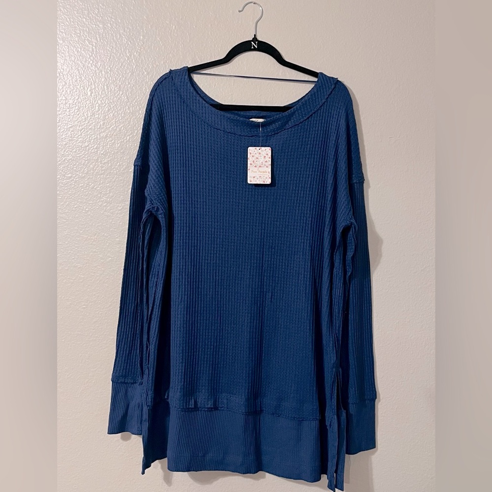 Free People Blue Long Sleeve Top